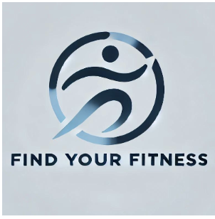 Find Your Fitness Logo with Abstract Image of Person Running