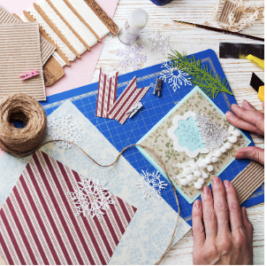 Craft Supplies spread out on a table