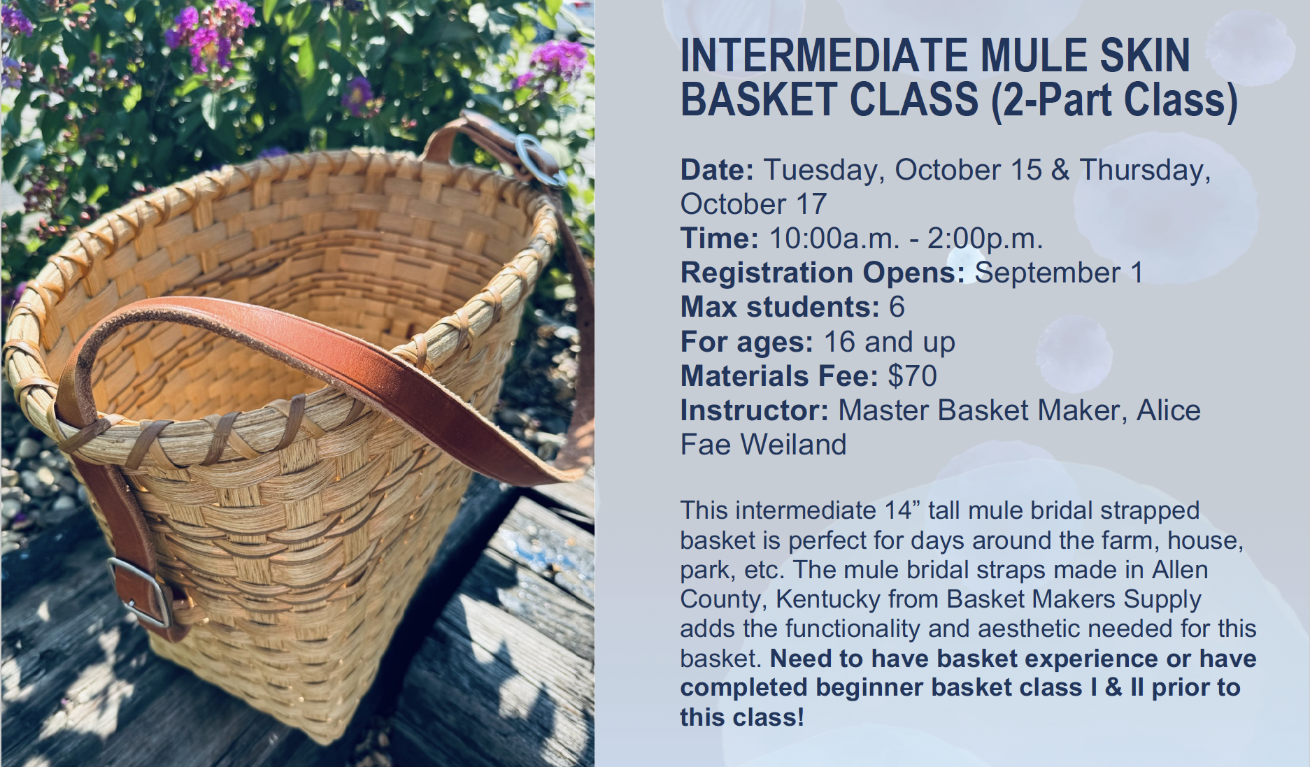 Intermediate Mule Skin Basket Flier 