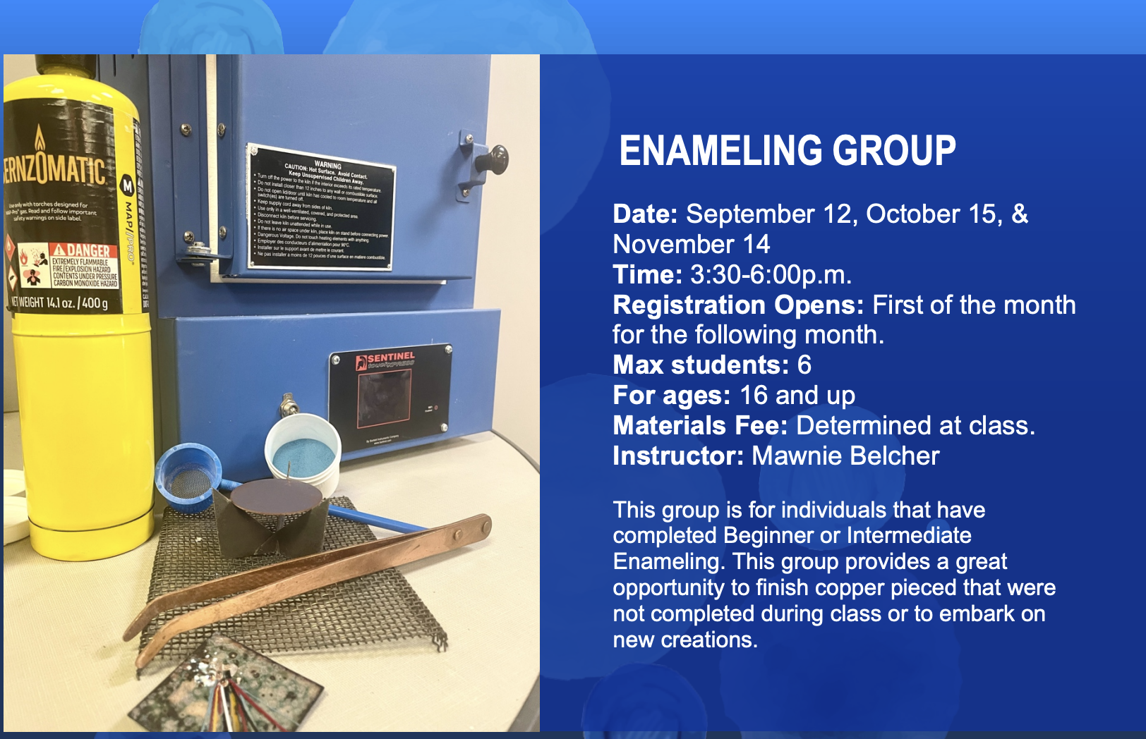 Enameling Group Flier 