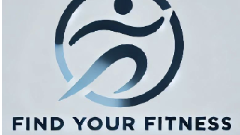 Find Your Fitness Logo with Abstract Image of Person Running