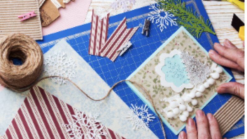 Craft Supplies spread out on a table