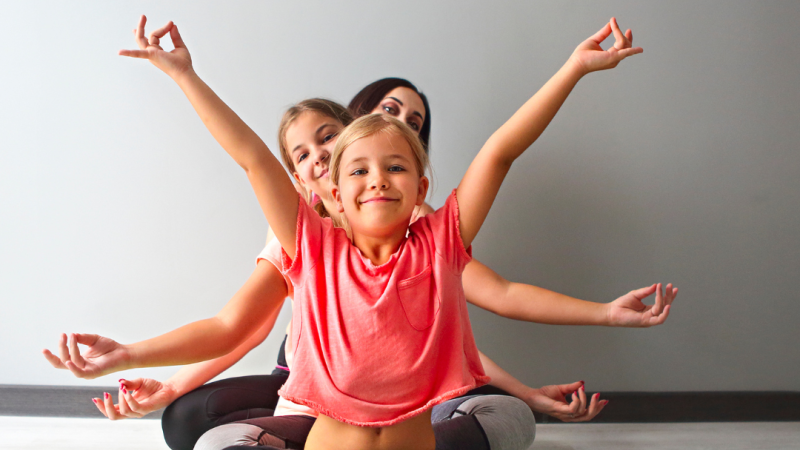 Kids doing yoga